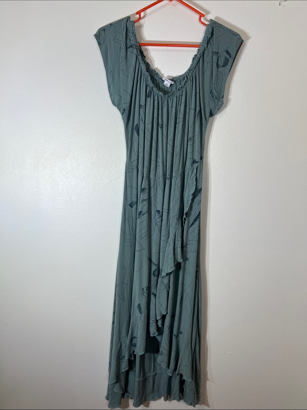 O'Neill Sage Green Floral-Print Maxi Dress